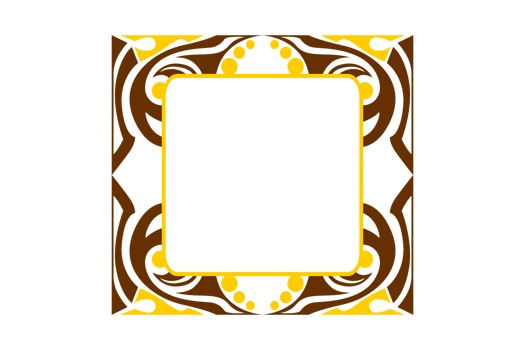 yellow and brown Ornament Border Design png