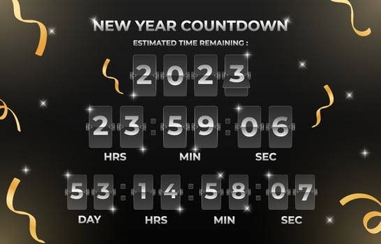 New Year Countdown Clock Template vector
