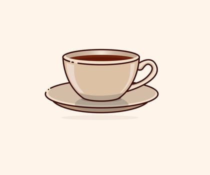 vector graphic design illustration of warm tea cup