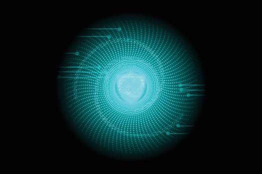 blue network light code and data security abstract technology background vector