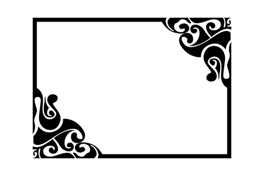 black ornament Border design png