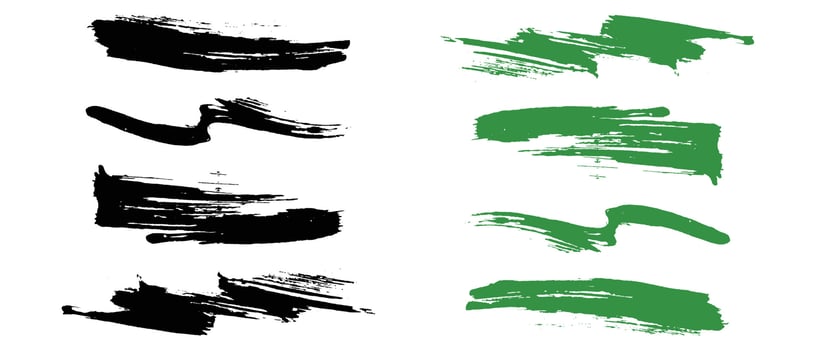 Colorful ink brush stroke collection vector