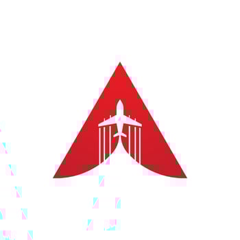 A Letter With Airplane icon vector illustration design