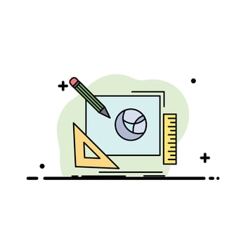 logo design creative idea design process Flat Color Icon Vector
