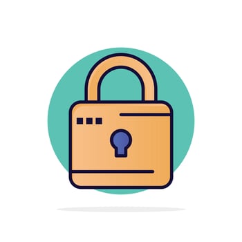 Lock Computing Locked Security Abstract Circle Background Flat color Icon vector