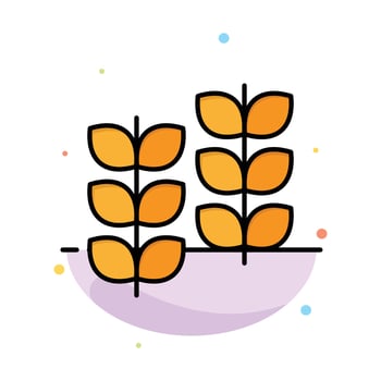 Plant Leaf Plant Growth Abstract Flat Color Icon Template vector