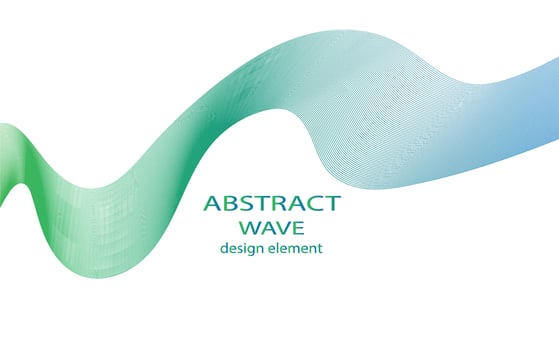 Abstract wave element for design. Digital frequency track equalizer. Stylized line art background. Vector illustration. Wave with lines created using blend tool. Curved wavy line, smooth stripe.
