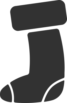 sock icon, Winter elements black shadow. png