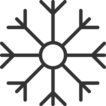 snowflakes icon, Winter elements black shadow. png