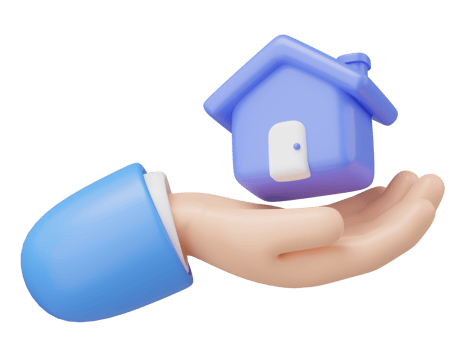 3D Home insurance icon. Toy House floating in hand isolated on transparent. Business invest, Real estate, mortgage, offer of purchase house, loan concept. Mockup Cartoon minimal icon. 3d rendering png