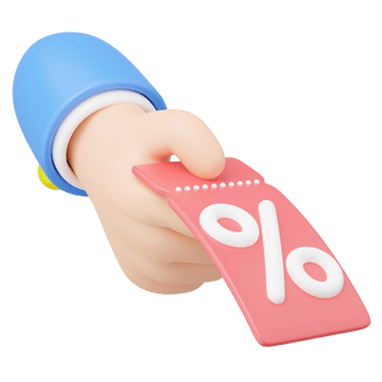 Use coupon for shopping online. 3D Hand holding discount price tag floating isolated on transparent. Special time, Flash sale, Limited promotion offer concept. Cartoon icon smooth. 3d rendering. png