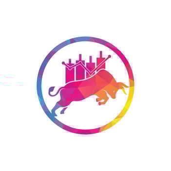 Bullish Trader Logo. Forex bull logo design template vector. Financial bull logo design. Trade Bull Chart. vector