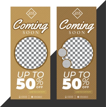Social Media Post Brown Banner Vertical vector