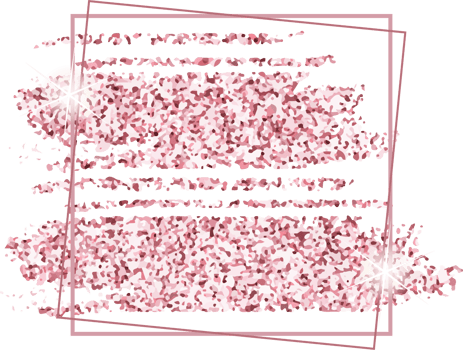 pink rose gold glitter frame banner png