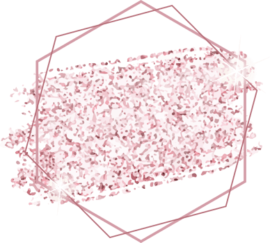pink rose gold glitter frame banner png