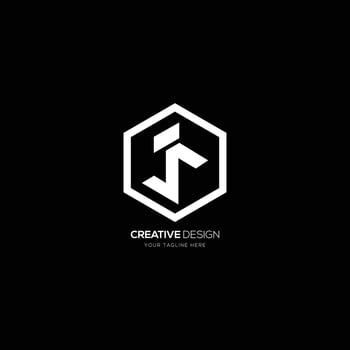 Creative letter J S hexagon monogram logo vector