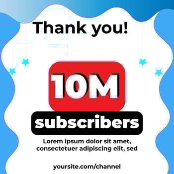 thank you for your support subscribers 10M with abstract background. can be used for social media posts, websites and businesses vector
