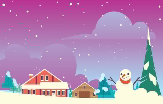 Beautiful House in The Winter Season vector