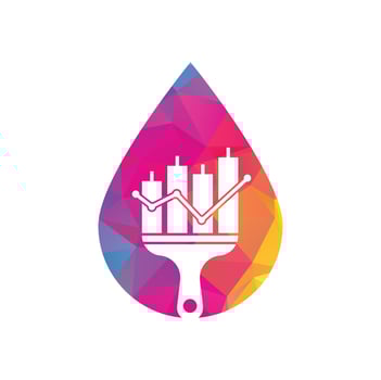 Paint finance drop shape concept logo design vector. Stats paint vector logo design template.