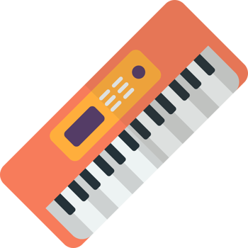 mini Piano keyboard illustration in minimal style png