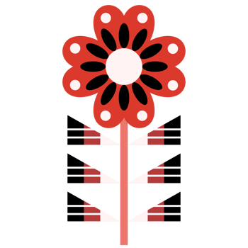Scandinavian Folk Art Flower png