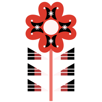 Scandinavian Folk Art Flower png