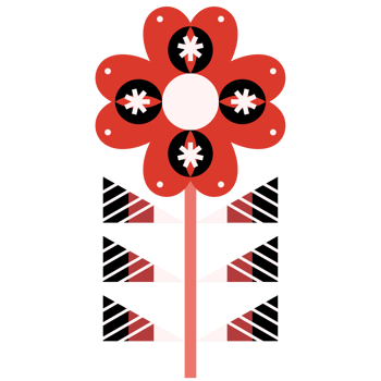Scandinavian Folk Art Flower png