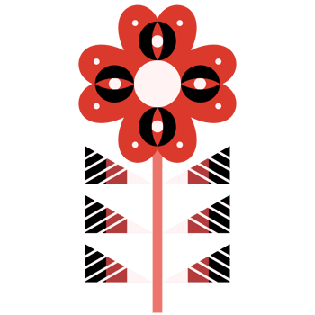 Scandinavian Folk Art Flower png