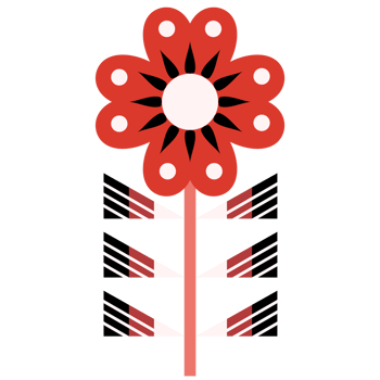 Scandinavian Folk Art Flower png