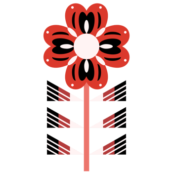 Scandinavian Folk Art Flower png