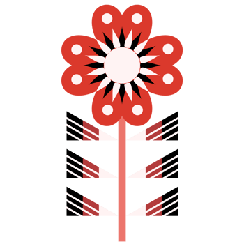 Scandinavian Folk Art Flower png
