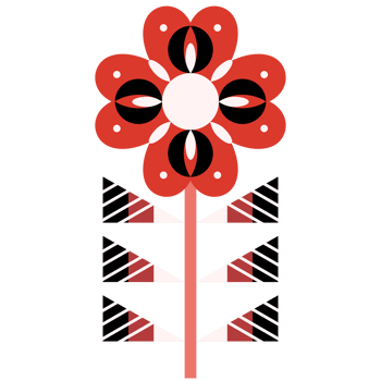 Scandinavian Folk Art Flower png