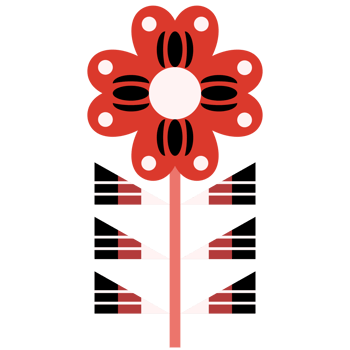 Scandinavian Folk Art Flower png