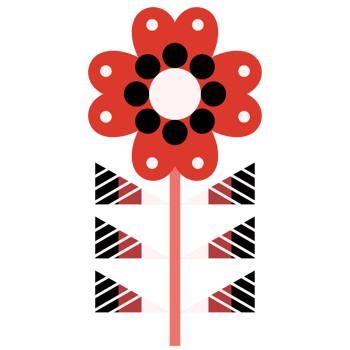 Scandinavian Folk Art Flower png