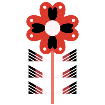 Scandinavian Folk Art Flower png