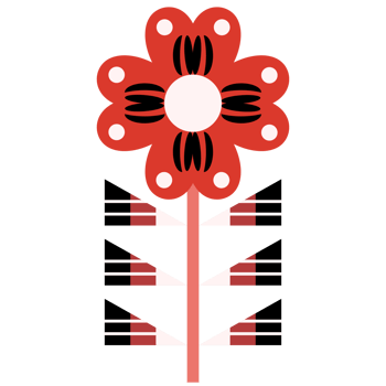 Scandinavian Folk Art Flower png