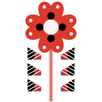 Scandinavian Folk Art Flower png