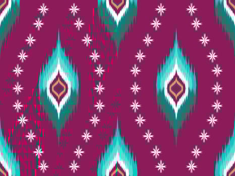 Ikat pattern emboidery style vector