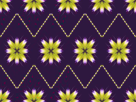 Ikat pattern emboidery style vector