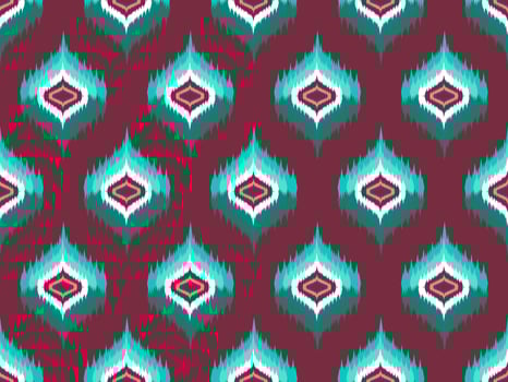 Ikat pattern emboidery style vector