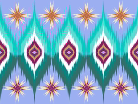 Ikat pattern emboidery style vector