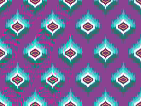 Ikat pattern emboidery style vector