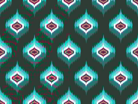 Ikat pattern emboidery style vector