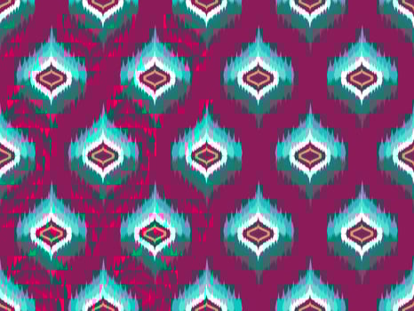 Ikat pattern emboidery style vector