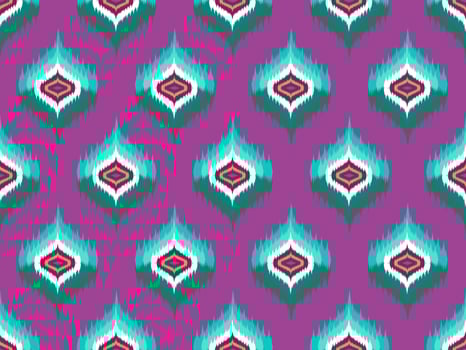 Ikat pattern emboidery style vector