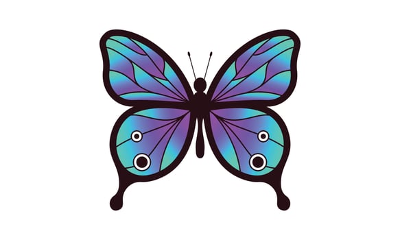 Beautiful color butterfly logo vector art illustration