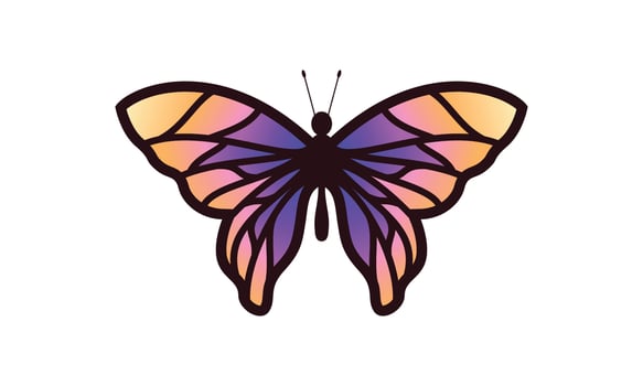 Beautiful color butterfly logo vector art illustration