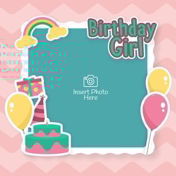 Picture frame for baby or kids birthday celebration vector