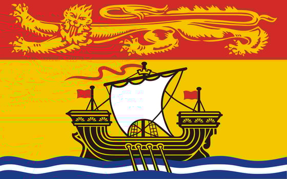 New Brunswick flag, province of Canada. Vector illustration.
