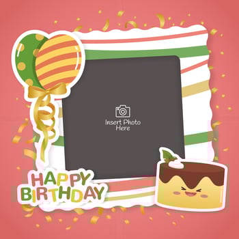 Picture frame for kids birthday celebration vector
